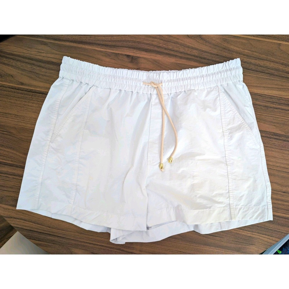 J.Crew Women's XL White Pull On Utility Shorts Drawstring Elastic Waist Pockets